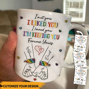 LGBT Couple Hands Pinky Promise Personalized Mug