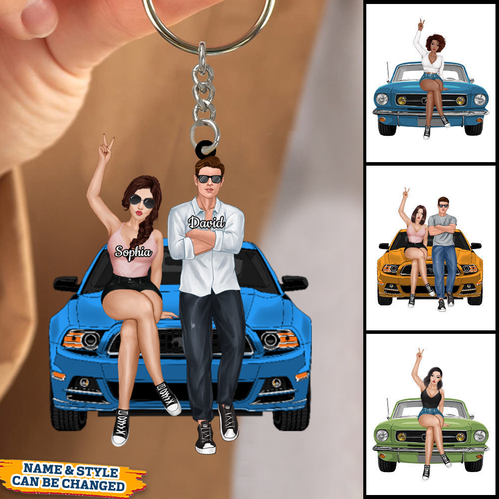 Go on a trip together, buy a mustang, Personalized Keychain