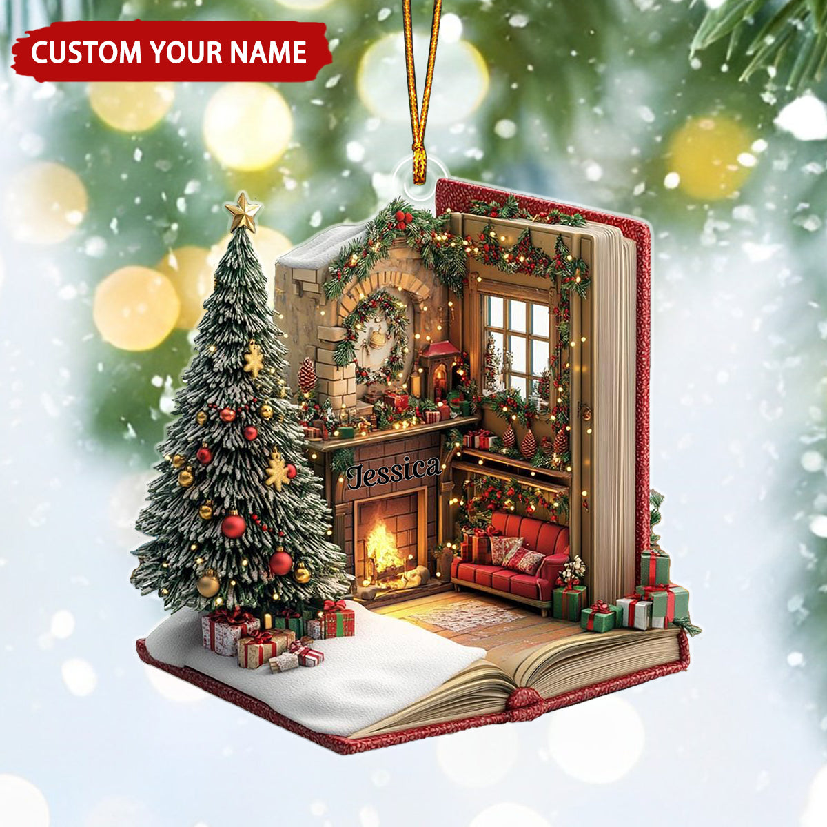 Christmas Tree Book Personalized Acrylic Christmas Ornament