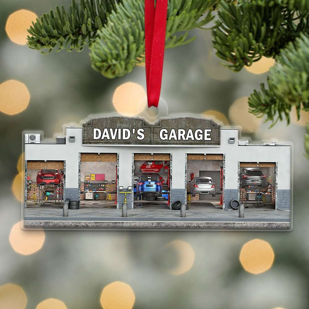 Mechanic Garage Shop Ornament Personalized Christmas Ornament