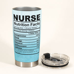 Nurse Nutrition Facts - Personalized Tumbler Cup - Birthday Gift For Nurse, Doctor - Male Nurse, Doctor