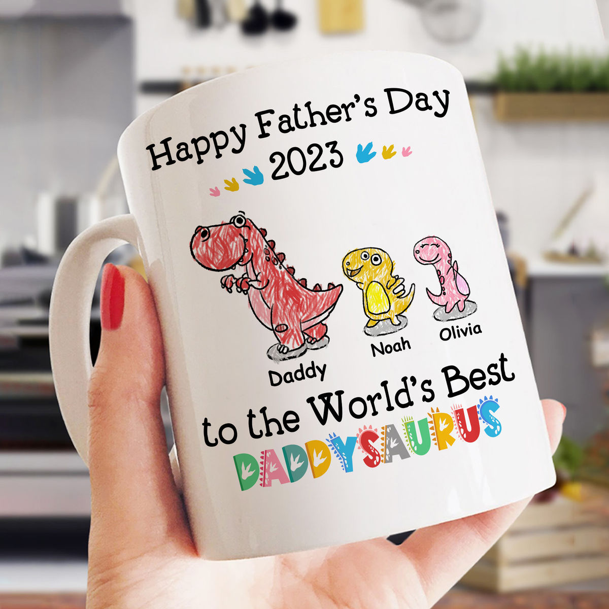 Daddy Dad Gifts, Daddy Dad Mug, Dadasaurus Dad Dinosaur Coffee Cup