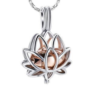 Personalized Lotus Flower Ashes Pendant Necklace - A Big Piece Of My Heart Lives In Heaven