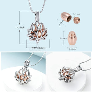 Personalized Lotus Flower Ashes Pendant Necklace - A Big Piece Of My Heart Lives In Heaven