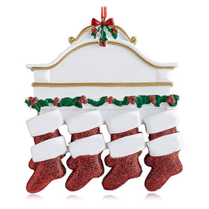 Resin Christmas Socks Family Nameplate Handwritten Christmas Ornament