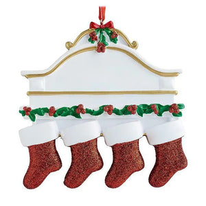 Resin Christmas Socks Family Nameplate Handwritten Christmas Ornament