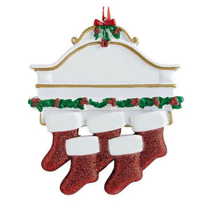 Resin Christmas Socks Family Nameplate Handwritten Christmas Ornament