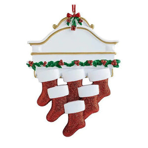 Resin Christmas Socks Family Nameplate Handwritten Christmas Ornament