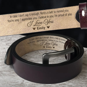 I'm Proud Of You - Couple Personalized Engraved Leather Belt