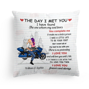 I Love You Forever And Always - Motorcycle Kissing Couple Personalized Pillow