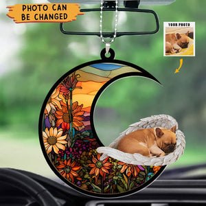 Custom Photo Pet With Angel Wings - Personalized Suncatcher Photo Ornament