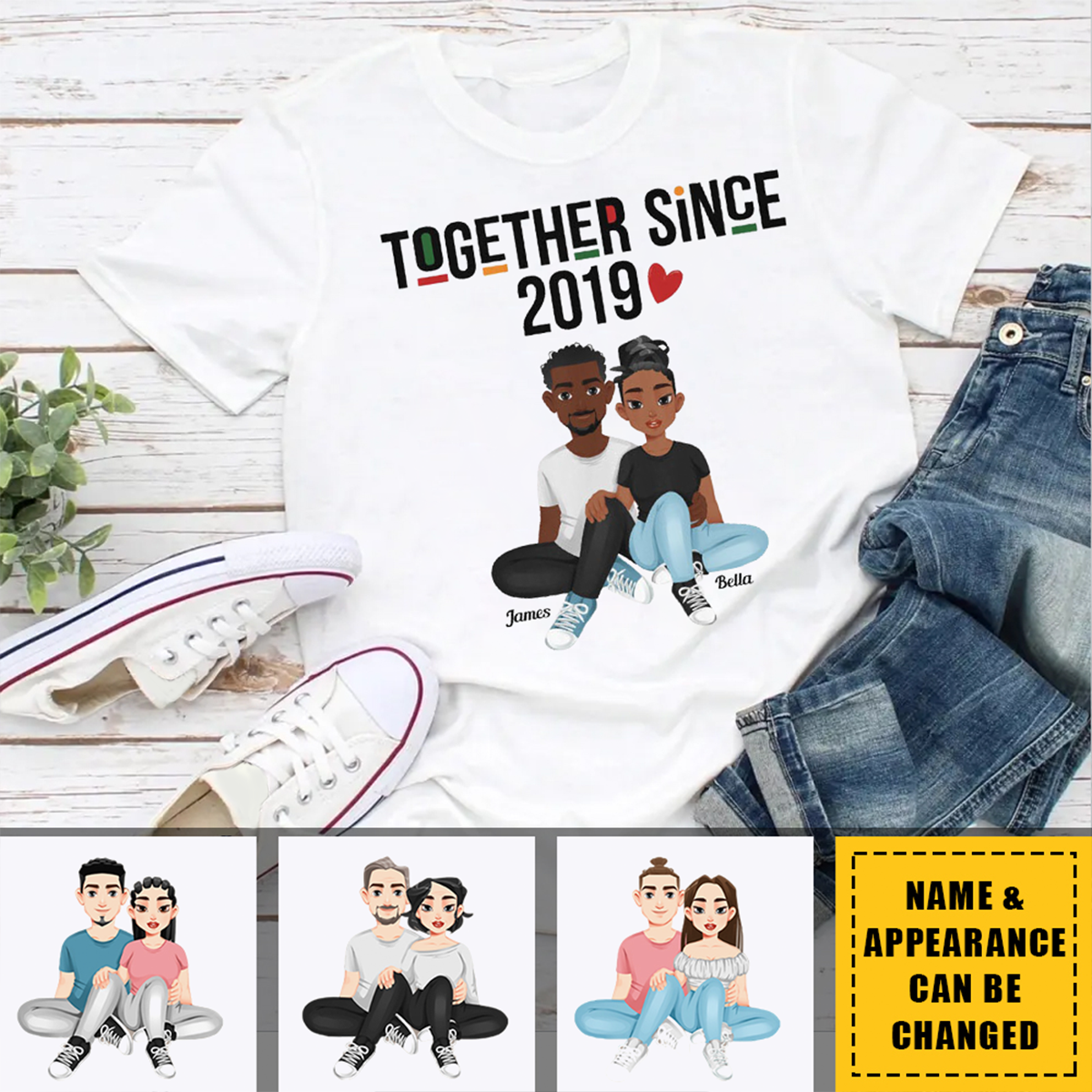 Together Since New Version - Personalized Matching Couple Shirts