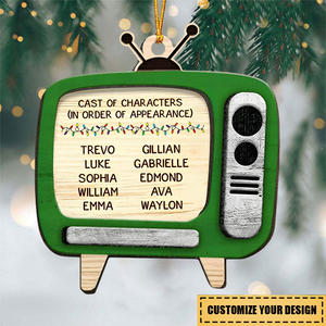 Retro TV Family Christmas Movies Funny - Personalized Christmas Ornament