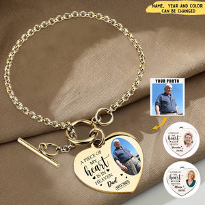 A Piece Of My Heart - Personalized Photo Heart Bracelet