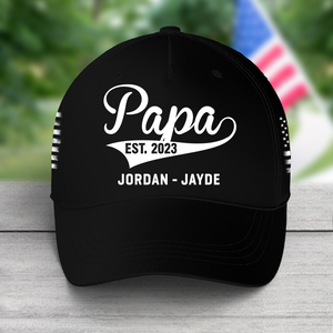 Personalized Papa est with grandkids, Custom Nickname Classic Cap