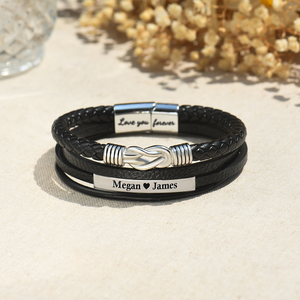 To My Man - Forever And Always Linked Personalized Magnetic Clasp Bracelet