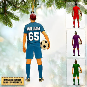 Personalized Soccer Player Acrylic Christmas Ornament For Soccer Lover