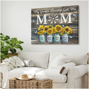 Personalized Gift For Mom My Greatest Blessings Call Me Mom Poster  Wall Art