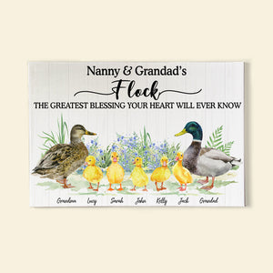 Flock The Greatest Blessing, Gift For Family, Personalized Poster, Duck Family Poster