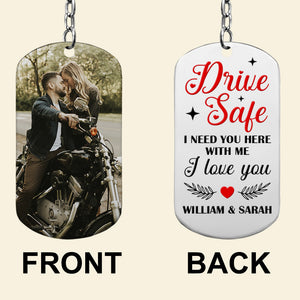 Couple Need You Here Personalized Stainless Steel Keychain With Upload Image, I Love You Keychain