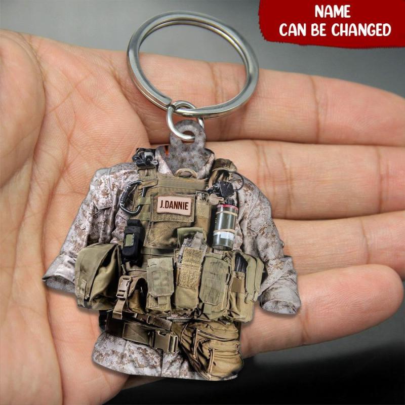 Personalized Marine Corps Acrylic Keychain