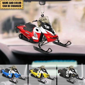 Personalized Snowmobile Car Ornament For Snowmobile Lovers