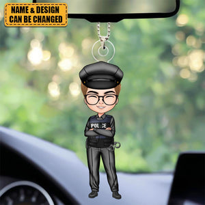 Police Officer - Personalized Car Ornament - Christmas Gift For Police