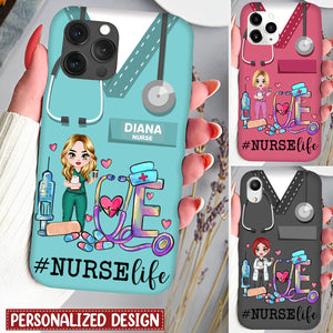 Love Nurse Life - Personalized Clear Phone Case - Gift For Nurse