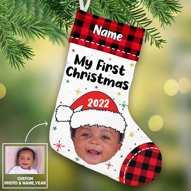 Personalized Baby First Christmas Photo Stocking OB201 85O57