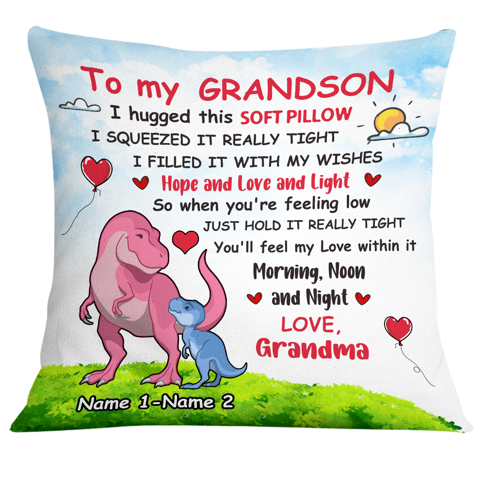 Personalized Mom Grandma To My Son Grandson Dinosaur Pillowcase DB152 30O24