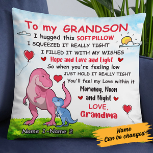 Personalized Mom Grandma To My Son Grandson Dinosaur Pillowcase DB152 30O24