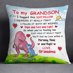 Personalized Mom Grandma To My Son Grandson Dinosaur Pillowcase DB152 30O24