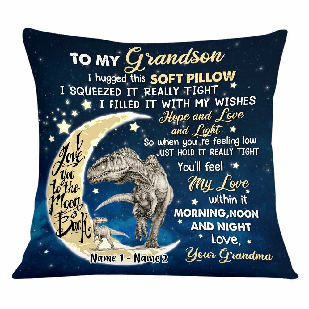 Personalized Hug This Mom Grandma Granddaughter Daughter Dad Grandpa Son Grandson Dinosaur Pillowcase