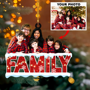 Personalized Photo Acrylic Christmas Ornament - Gift for Family/Bestie/Friends/Love