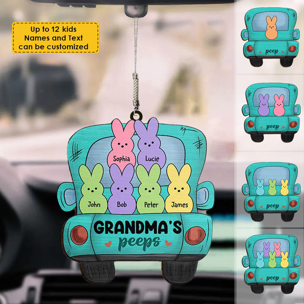 Grandma's Gift - Family Personalized Custom Car Shaped Home Ornament