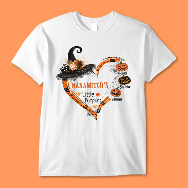 Nanawitch's Little Pumpkins - Personalized Shirt - Halloween Gift For Grandmother