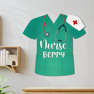 Personalized Nurse Uniform 2 Layers Wood Sign Gift For Her