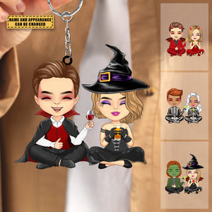 Personalized Halloween Couple Keychain - Prefect Gift For Halloween