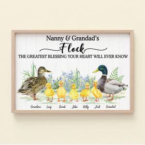 Flock The Greatest Blessing, Gift For Family, Personalized Poster, Duck Family Poster