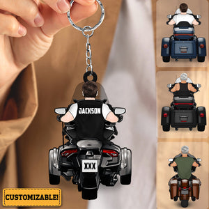 Personalized Acrylic Keychain For Men Bikers, Motorcycle Trike Lovers