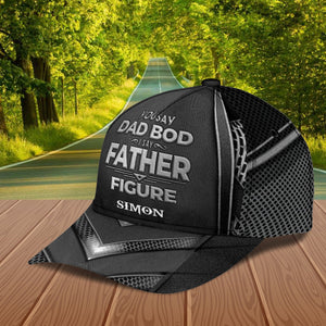 Gift For Father Father Figure Black And Silver Personalized Classic Cap - CP283PS07