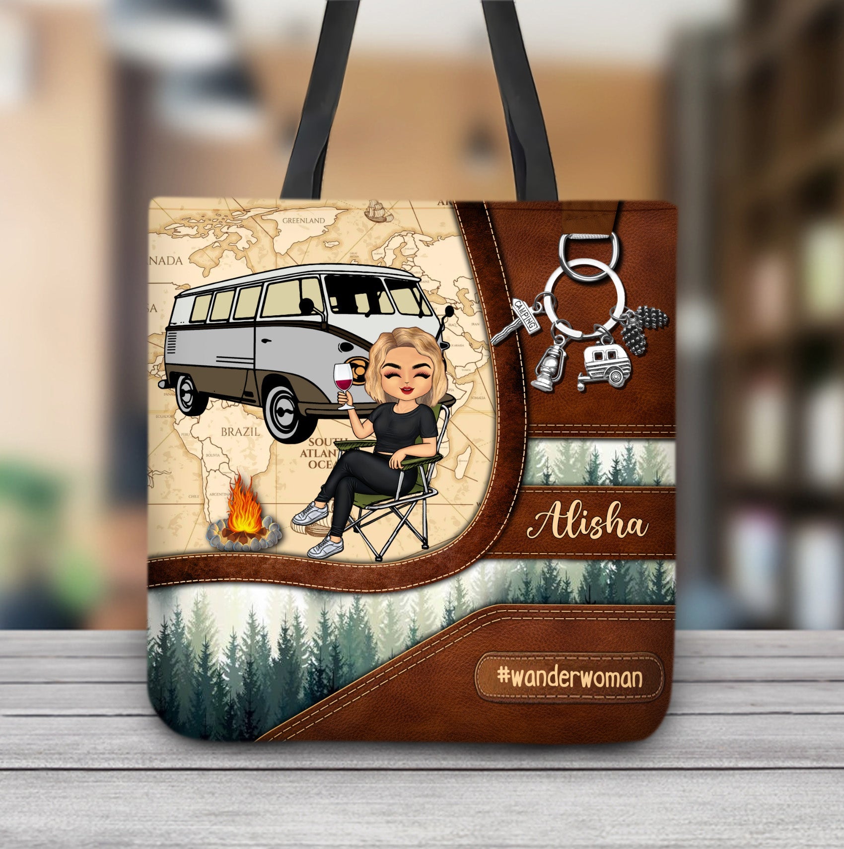 Camping Personalized All Over Tote Bag - TO098PS02