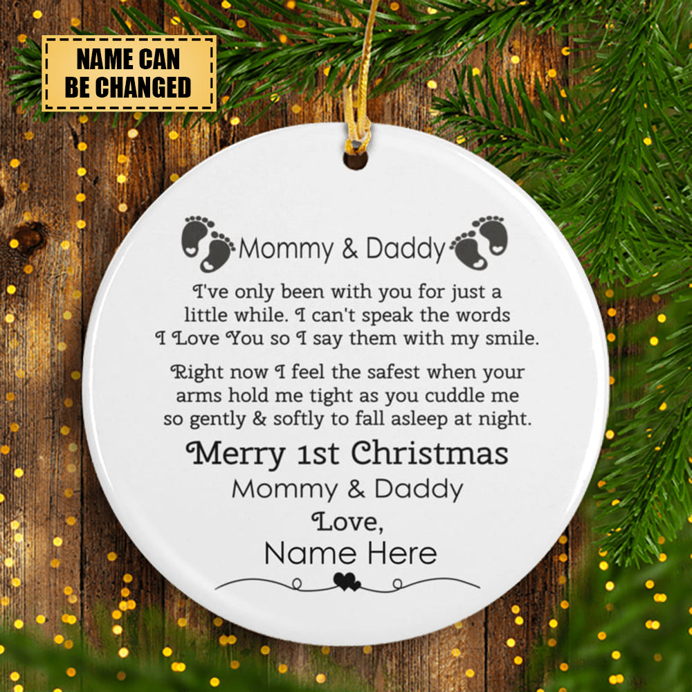 Round Ornament - Mommy Daddy 1st Christmas Special