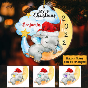 Elephant Baby First Christmas Ornament