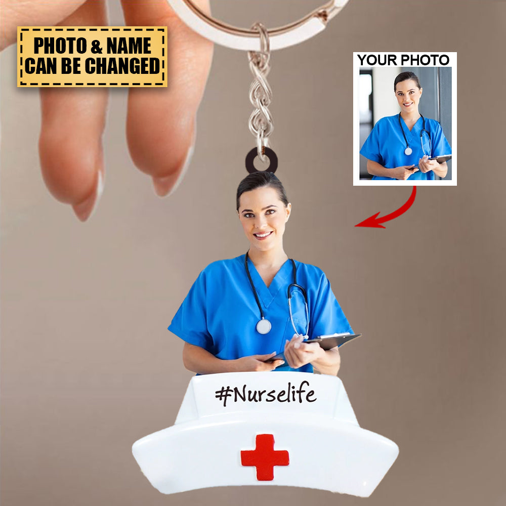 Personalized Photo Mica Keychain - Gift For Nurse - Best Nurse Ever