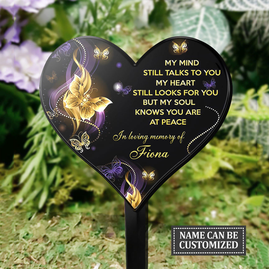 My Mind Still Talks To You - Personalized Custom Acrylic Garden Stake