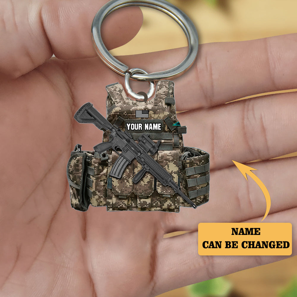 SOLDIER- VETERAN – CUSTOM SHAPED KEYCHAIN