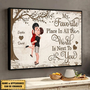 My Favorite Place In All The World Couple Hugging Personalized Poster