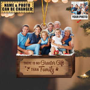 Transparent Ornament - Family - There Is No Greater Gift Than Family - Custom from Photo