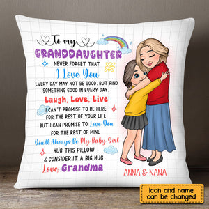 Gift For Grandson Granddaughter Live Love Laugh Personalized Pillow